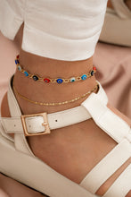 Cargar imagen en el visor de la galería, Tobillera ojo turco multicolor 23cms + extensor