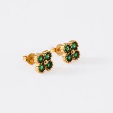 Cargar imagen en el visor de la galería, Arete clover motif verde