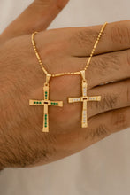 Cargar imagen en el visor de la galería, Cadena canutillo militar 65 Cms + dije cruz toretto cristal