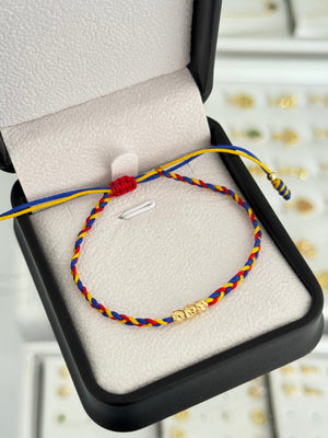 Pulsera trenzada diamantada. N de balín: #4