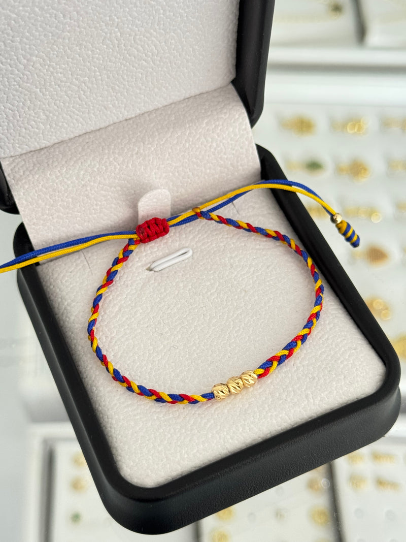 Pulsera trenzada diamantada. N de balín: #4