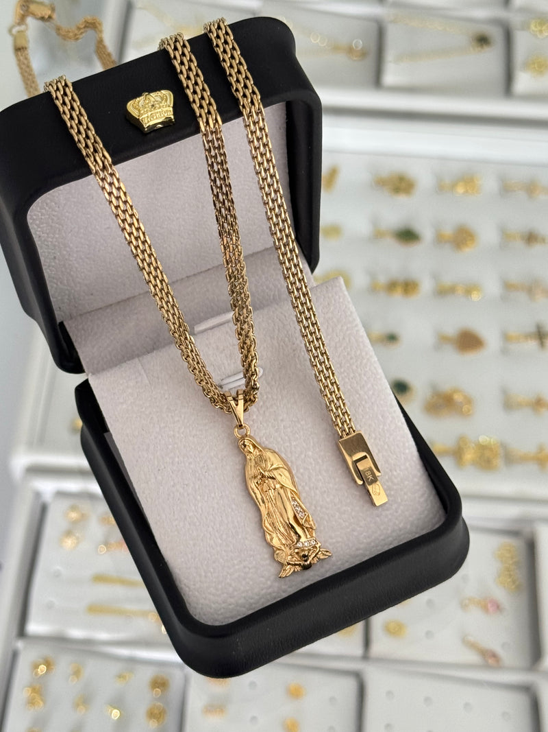 Conjunto Guadalupe (cadena + dije + pulsera)
