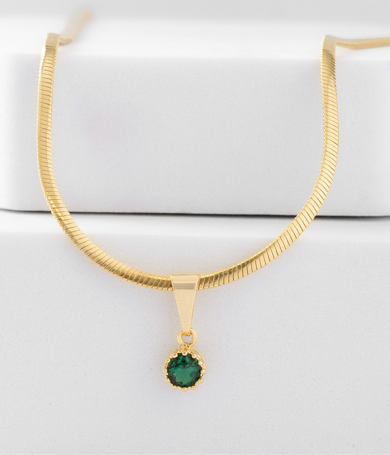 Dije circonia mini redonda pequeña verde
