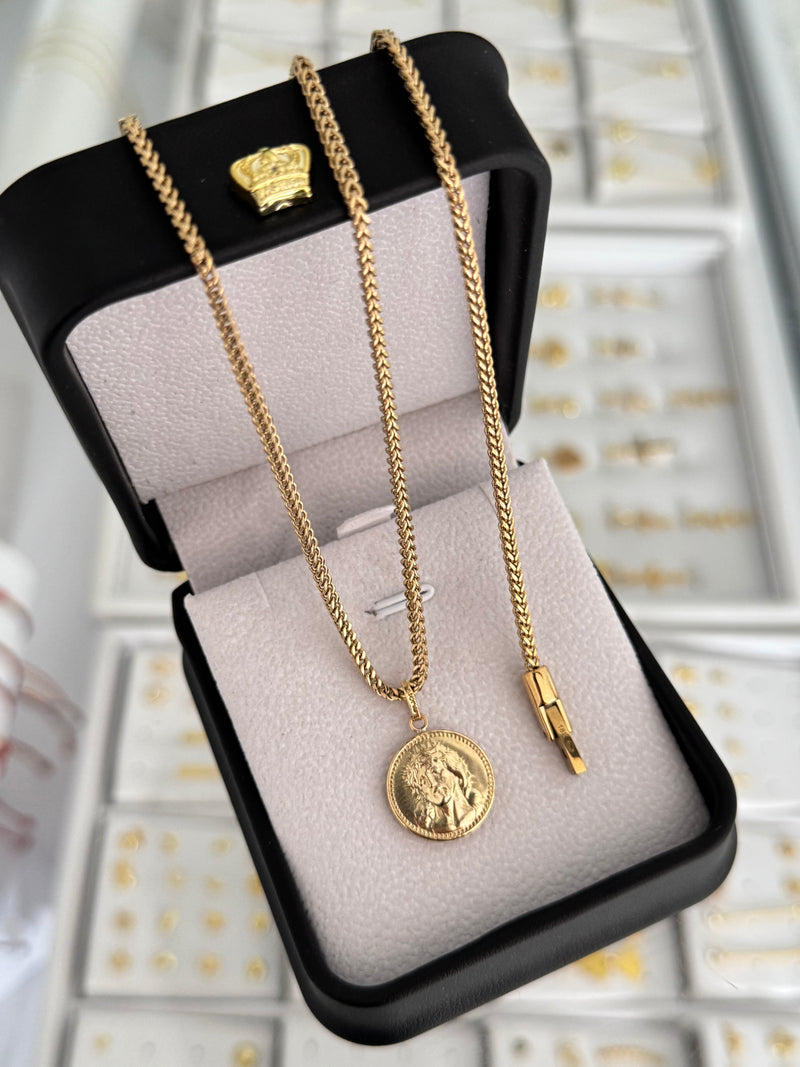 Conjunto rostro medalla (cadena + dije + pulsera)
