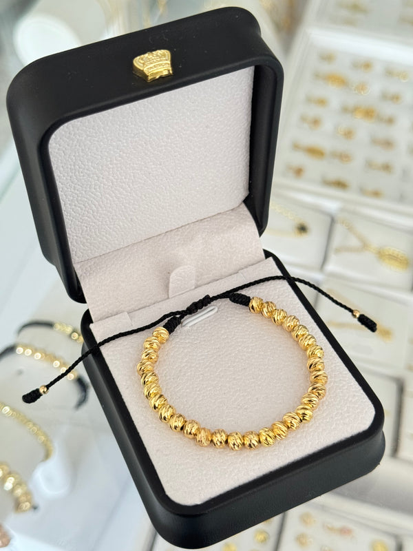 Pulsera con balines #5 diamantados completa.