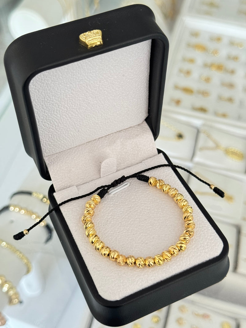 Pulsera con balines #5 diamantados completa.