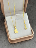Conjunto vintage (cadena vintage 1.1mm 45cms + pulsera vintage 1.2mm 16cms con ext. + dije oso T shine)