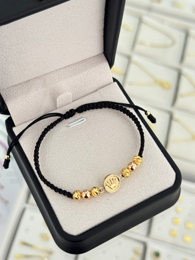Pulsera corona rlx. N de balín: #5 rosa, #5 diamantado
