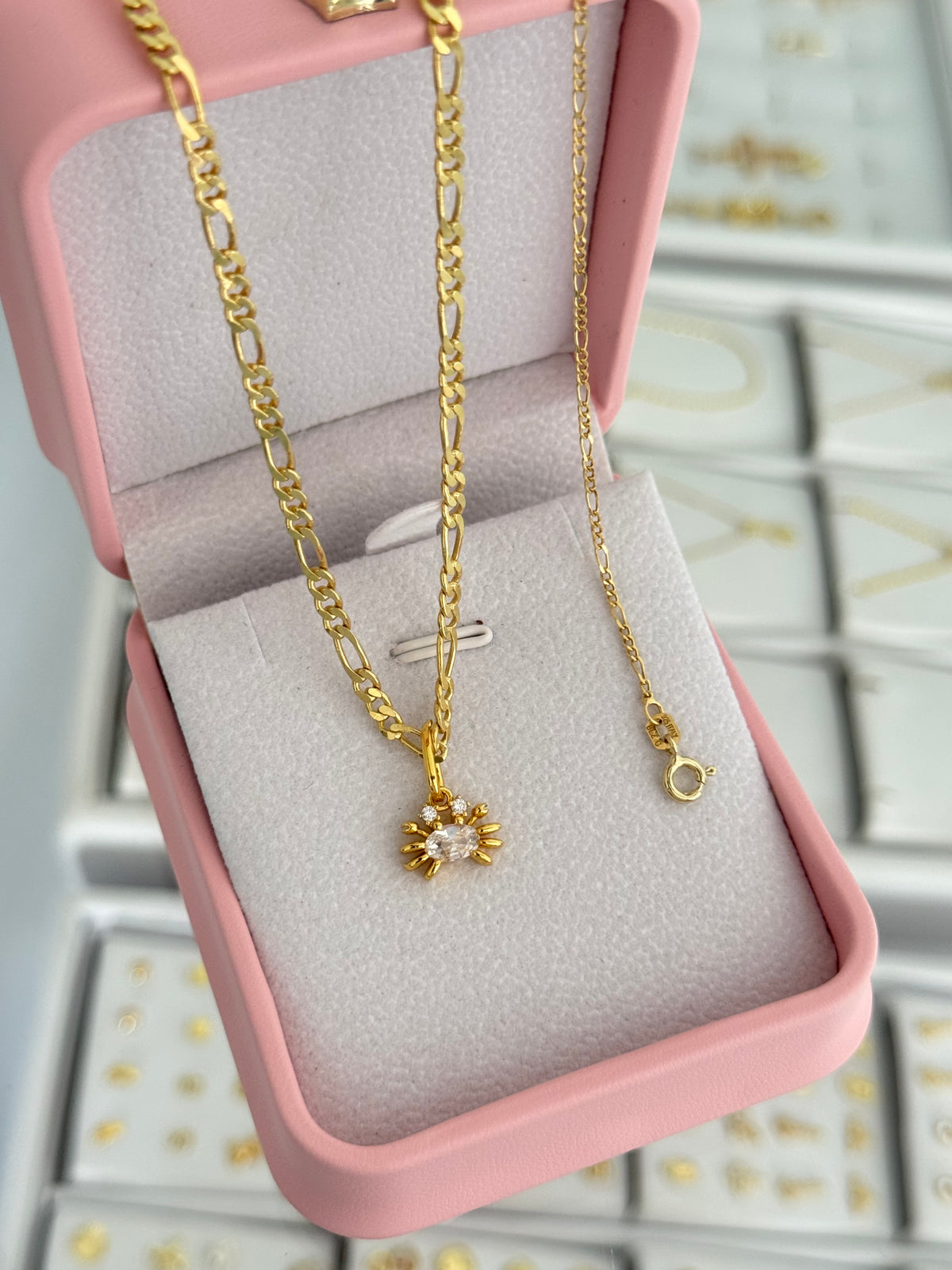 Conjunto krabs (cadena 3x1 pave 3mm 50cms + pulsera 3x1 it 1.6mm 16cms + dije)