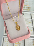 Cadena militar italy 45cms + Dije virgen Guadalupe swarovski cristal