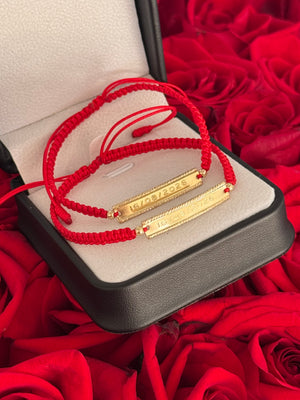 Pulseras pareja placa personalizada