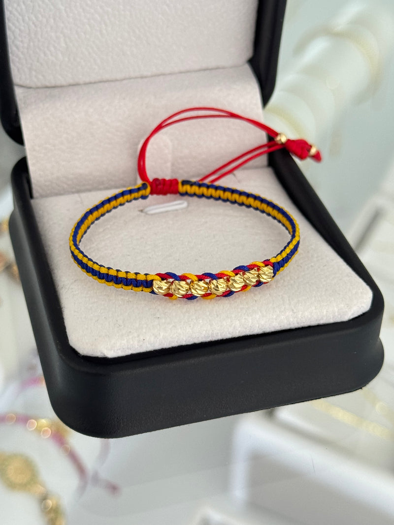 Pulsera tejida balín #4 diamantado BLZ