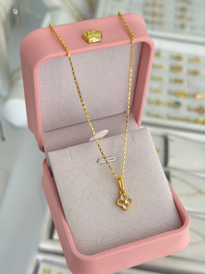 Cadena vintage 1.1mm 45cms + Dije clover motif