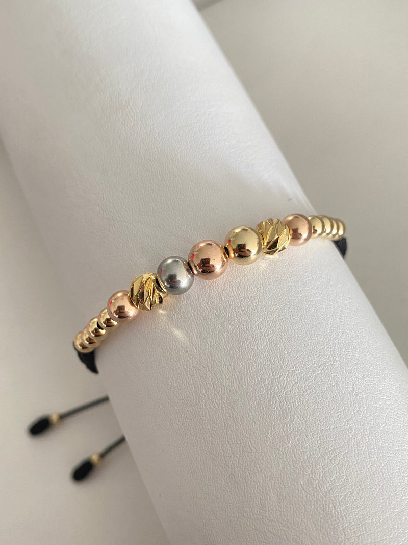 Pulsera Diamantada 3 Oros  🤩(6mm,4mm)