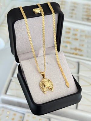 Conjunto fortune (cadena y pulsera China it 3mm 65cms / 19.5cms + dije)