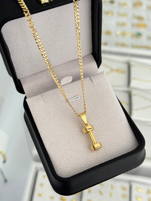 Cadena cuban link it 3.1mm 65cms + dije mancuerna