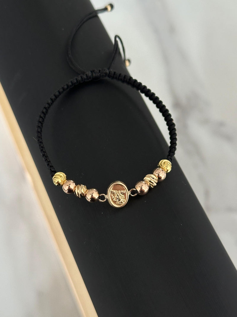 Pulsera san Miguel pequeño. N° de Balín: #5 rosa, #5 diamantado, #5 italiano.
