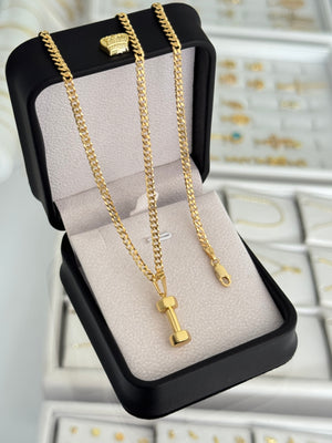 Conjunto mancuerna (cadena y pulsera cuban link it 3.1mm 65 / 19.5cms + dije)