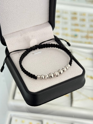 Pulsera acero y diamantado. N de balín: #6 diamantado, #6 acero, #5 diamantado, #5 liso, #4 diamantado