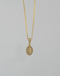 Cadena Vintage 1.1 mm 45 Cms + Dije Guadalupe Circonias 1.5 Cms