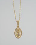 Cadena Grumetta Rada IT 45cms + Dije Virgen Guadalupe Swarovski