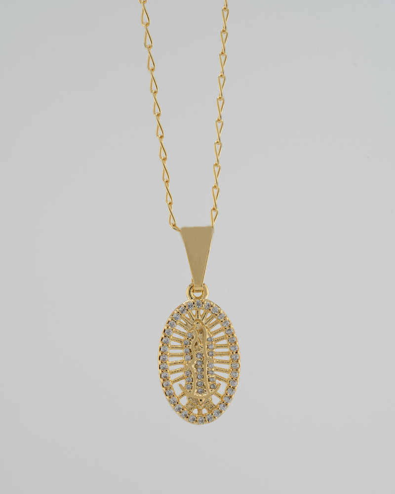 Cadena Grumeta Rada IT 45cms + Dije Virgen Guadalupe Swarovski cristal