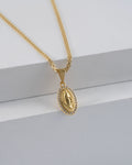 Cadena china it 2mm 45cms + Dije milagrosa con circonas cristal