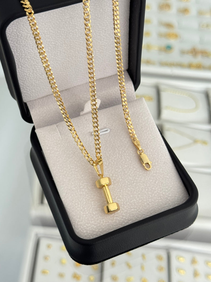 Conjunto mancuerna (cadena y pulsera cuban link it 3.1mm 65 / 19.5cms + dije)