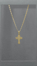 Cargar imagen en el visor de la galería, Cadena Destellos 2.5mm ( 65cms ) + Dije Cruz Sagrada Circonias Cristal
