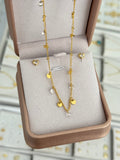 Conjunto cadena cubana circonias 45cms + arete corazón cristal