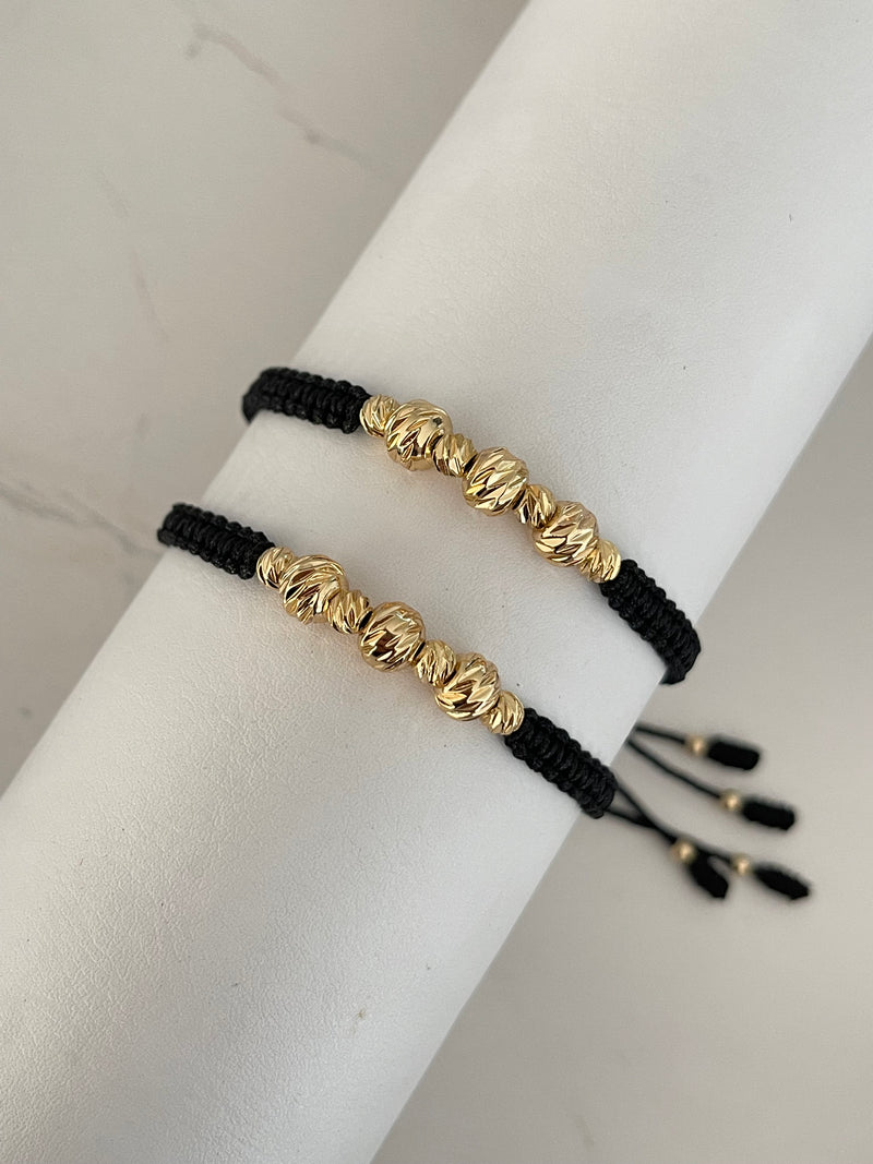 Pulseras de pareja diamantada (6mm y 4mm)