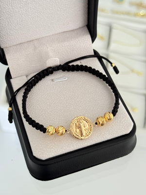 Pulsera san Benito grande. N de balín: #6 diamantado