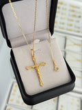 Conjunto cruz cristo circonios 4cms (cadena y pulsera marine it 1.5 65cms / 19.5cms + dije)