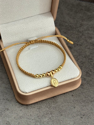 Pulsera dije guadalupe mini exclusive. N de balín: #4 liso, #5 rosado