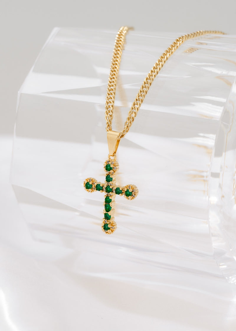 Cadena continua 3mm 45cm + dije Emerald Love