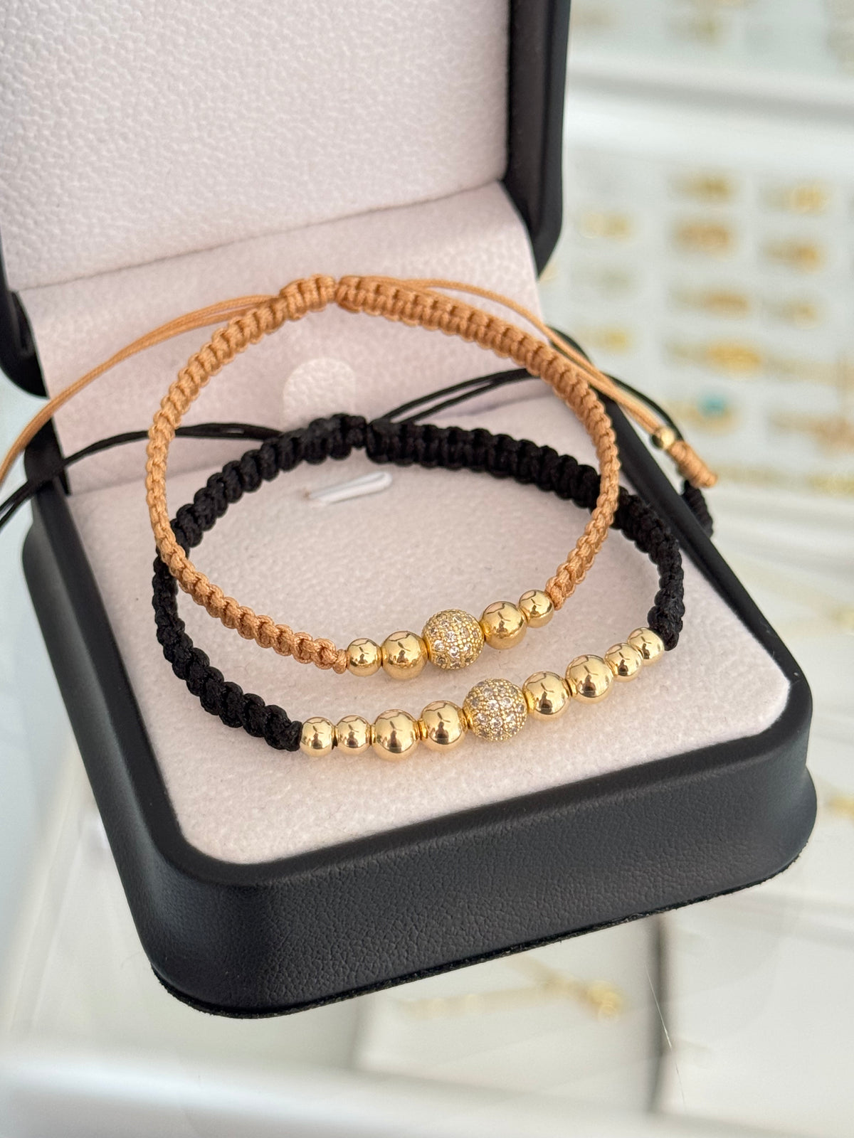 Pulseras pareja bola de fuego cristal