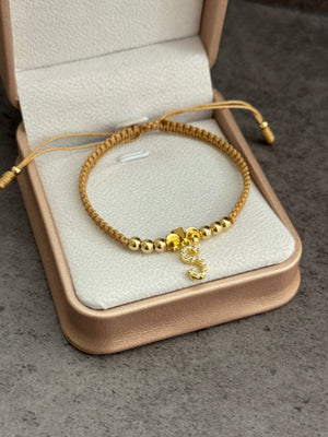 Pulsera dije letra S. N de balín: #4 liso, #5 italiano