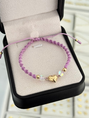 Pulsera corazón soplado. N de balín: #4