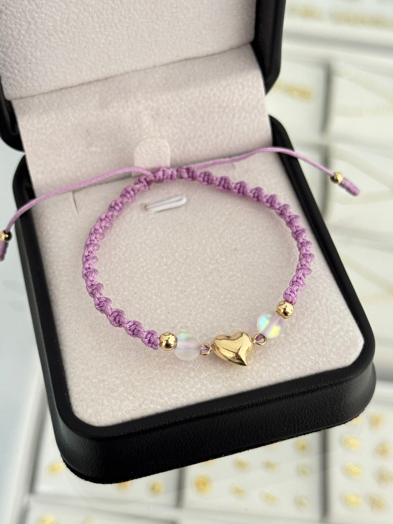 Pulsera corazón soplado. N de balín: #4