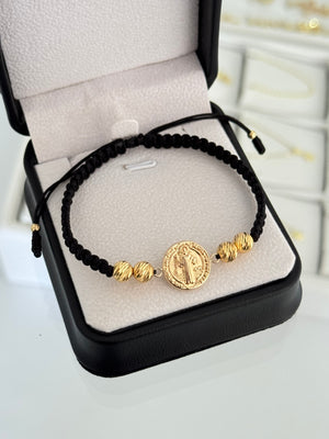 Pulsera san Benito grande. N de balín: #6 diamantado