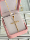 Cadena china IT 2mm 45cms + Dije cruz sparkle