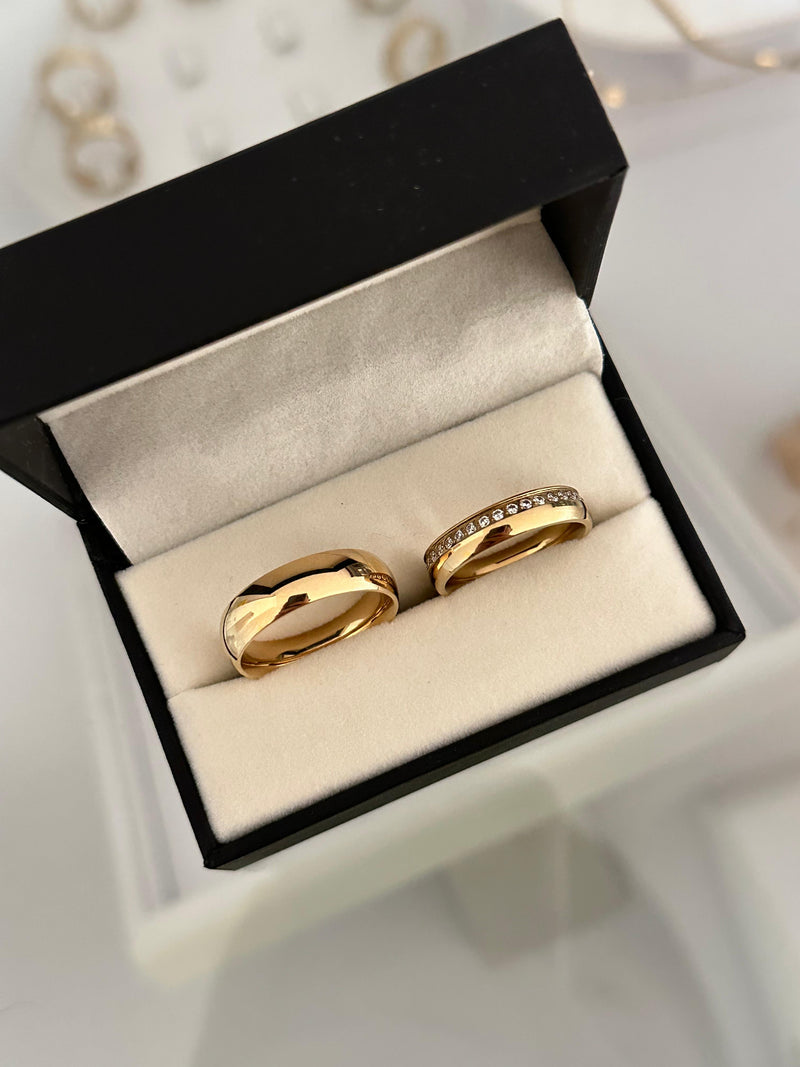 Anillo liso y anillo fino