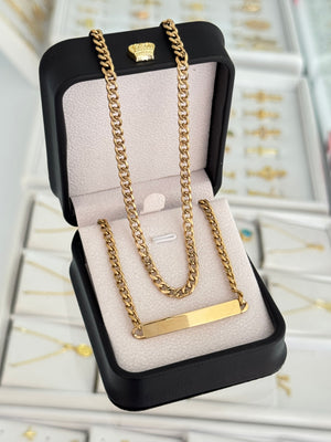 Conjunto cubana 4mm alta gama (cadena + esclava placa)
