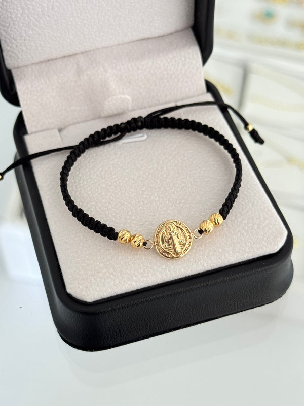 Pulsera san Benito mediano. N de balín: #4 diamantado