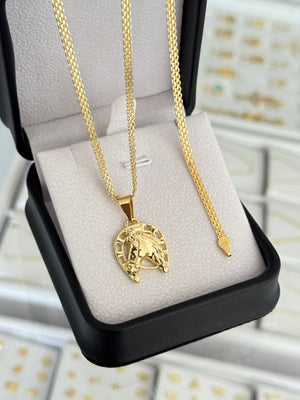 Conjunto fortune (cadena y pulsera China it 3mm 65cms / 19.5cms + dije)