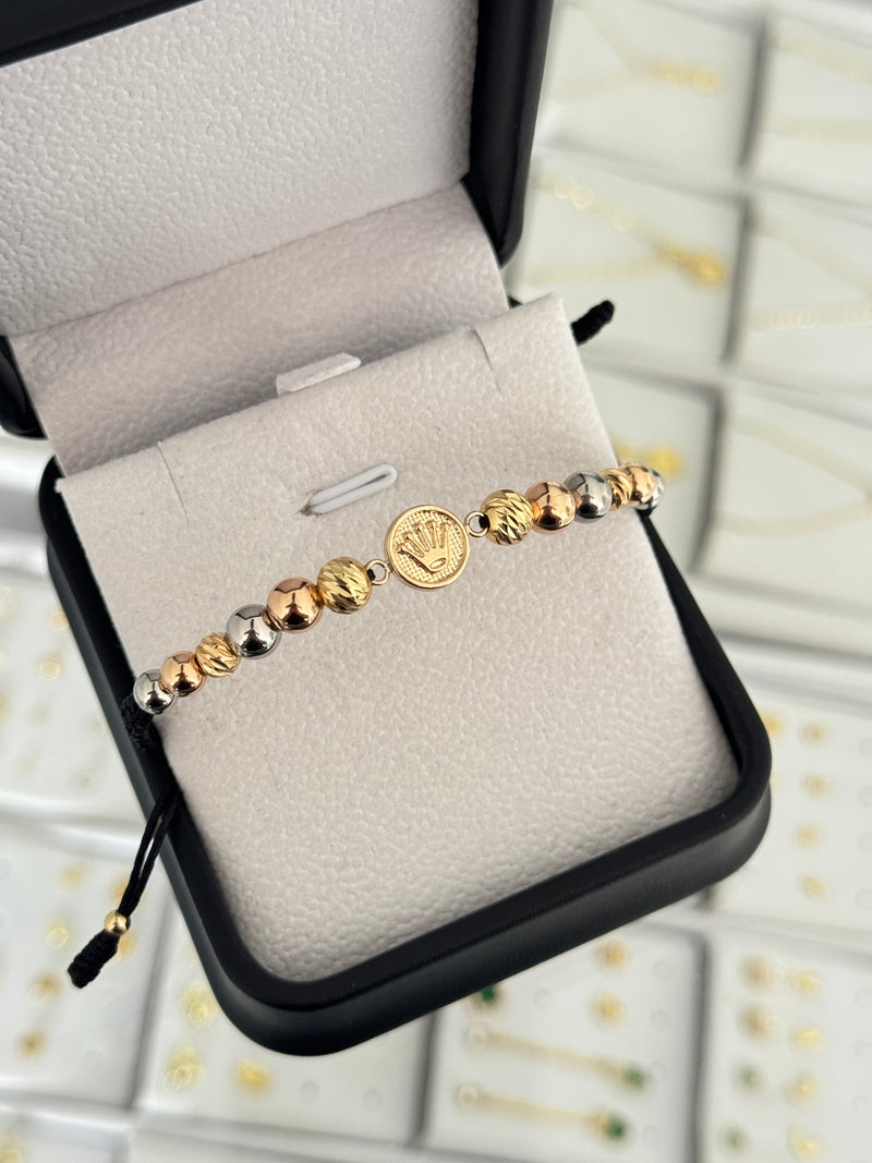 Pulsera corona rlx. N de balín: #5 rosado, #5 acero, #5 diamantado, #6 acero, #6 rosado, #6 diamantado.