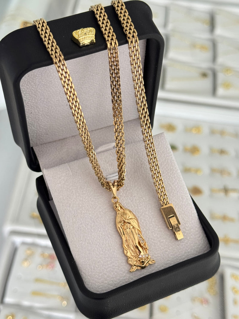 Conjunto Guadalupe (cadena + dije + pulsera)