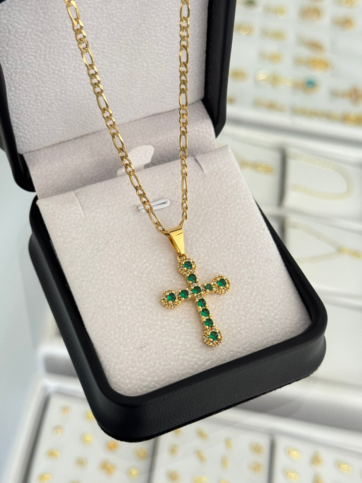 Cadena 3x1 it 2.9mm 65cms + Dije emerald love