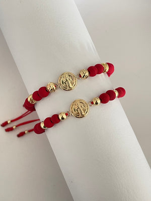 Pulseras pareja san Benito mediano (6mm y 5mm)