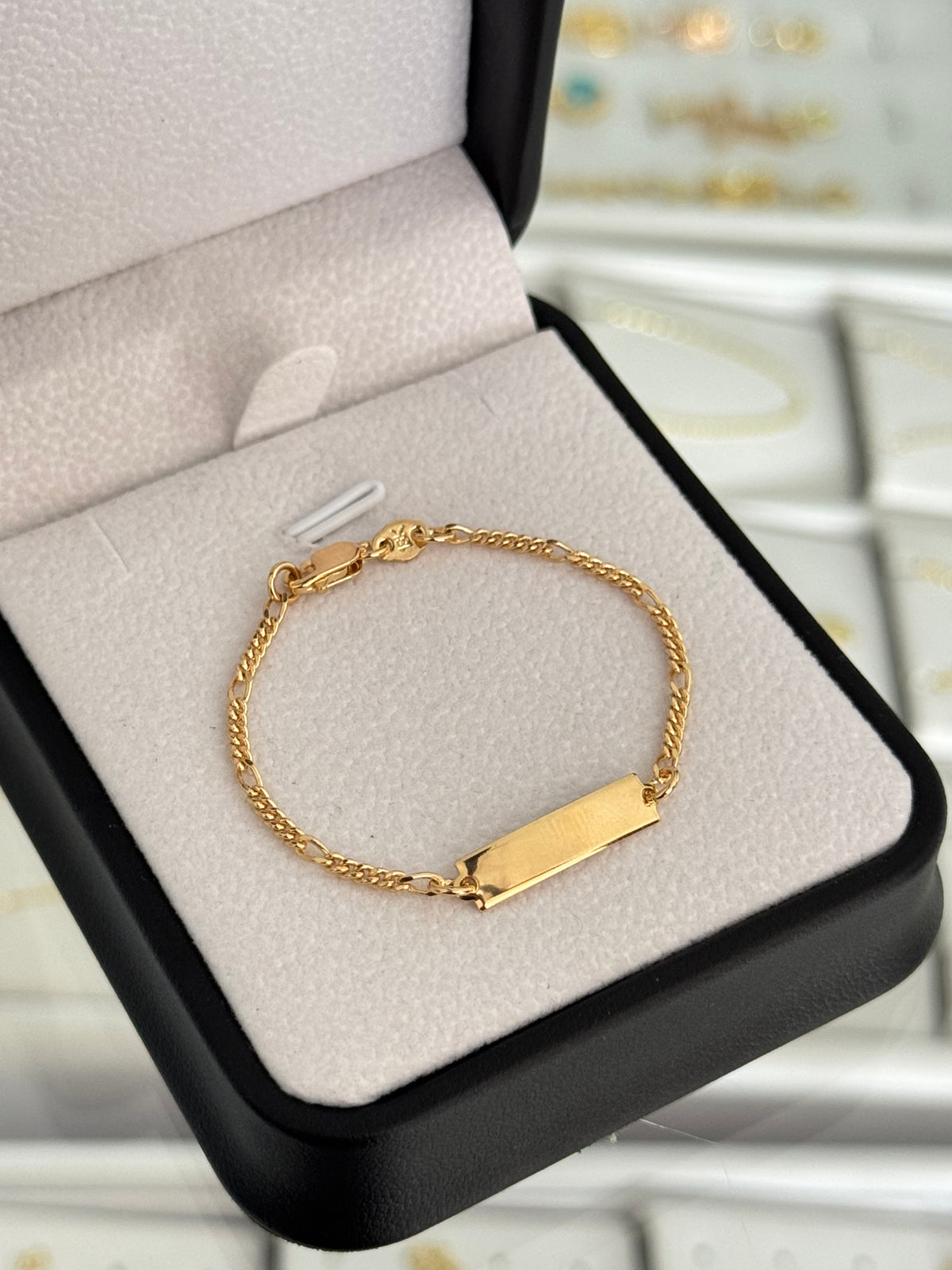 Pulsera tejido 5x1 2mm*13cm / placa lisa 5*20mm